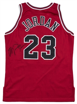 1996-97 Michael Jordan Signed Chicago Bulls Road Jersey (MEARS & JSA)